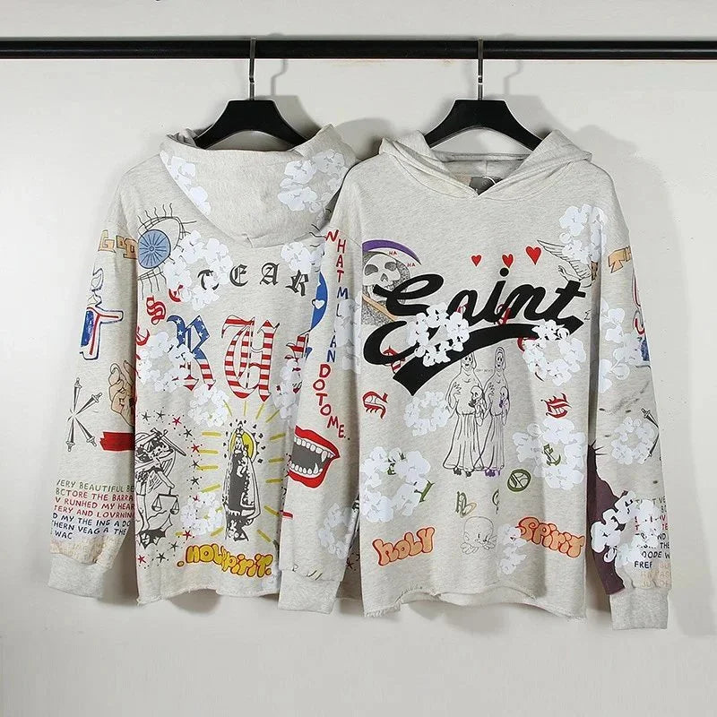 SAINT MIXXXX TEARS Hoodies [Graphic Print, Oversized Fit]