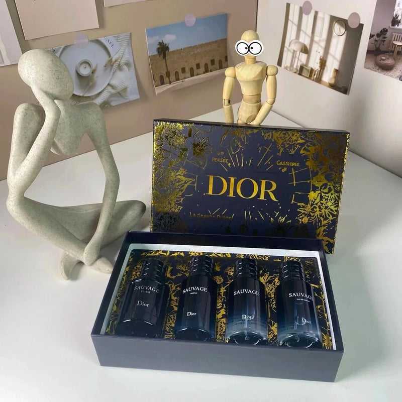 Dior Sauvage Perfume Set [4 Bottles] - Includes Elixir, Parfum, and Eau de Parfum Variants