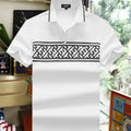 FENDI Men's White Polo Shirt with Geometric Pattern - Stylish and Comfortable
