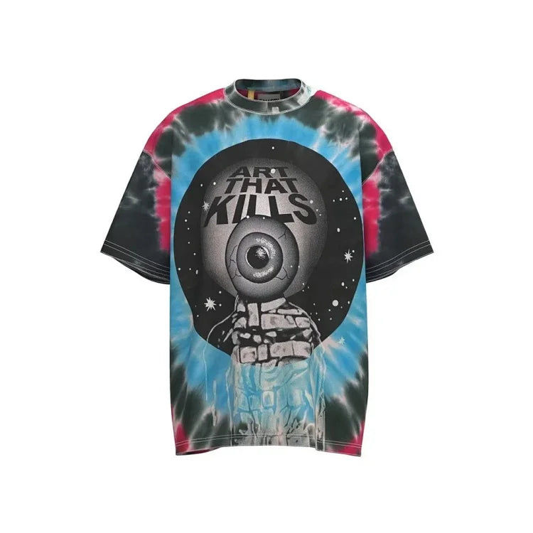 Art That Kills Tie-Dye T-Shirt with Graphic Print