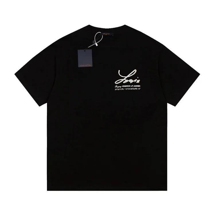 Louis Vuitton Black T-Shirt with Embroidered Logo - Luxury Fashion