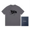 Dior Men's Grey T-Shirt with Logo Print - Luxury Fashion Apparel