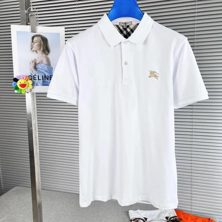 Burberry Men's White Polo Shirt with Signature Logo