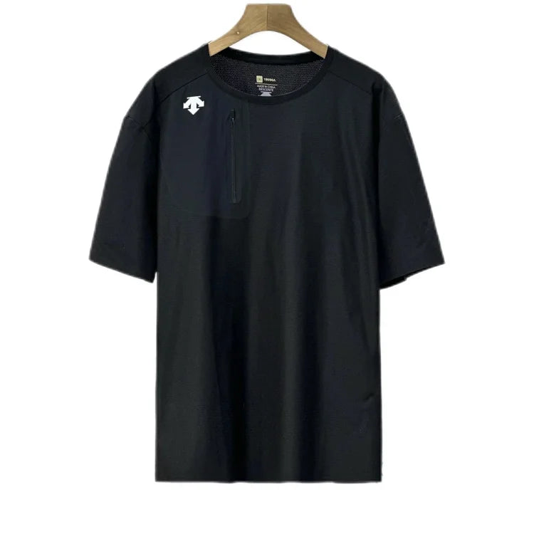 Decent Men's Grey Short Sleeve T-Shirt with Logo - Comfortable and Stylish