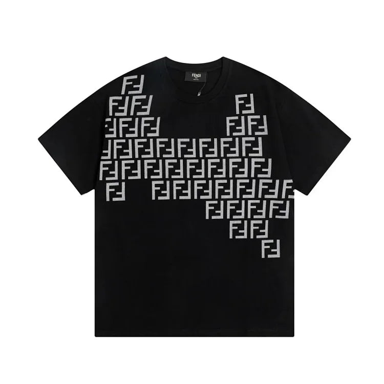 Fendi Black Graphic T-Shirt with FF Logo Design