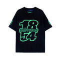 Louis Vuitton Men's Black T-Shirt with Green Graphic Print - Luxury Fashion