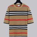 Burberry Men's Beige Striped Mesh T-Shirt