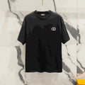Dior Black T-Shirt with Logo Embroidery - Luxury Fashion