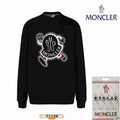 Moncler Men's Black Sweatshirt with Logo Print - Stylish and Comfortable