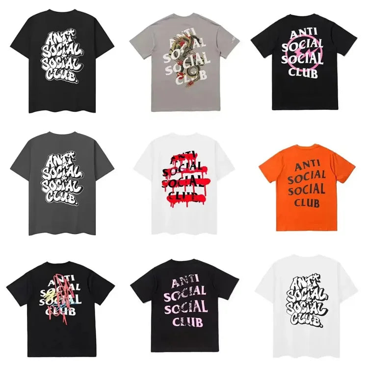 Anti Social Social Club Black T-Shirt with Embellished Logo