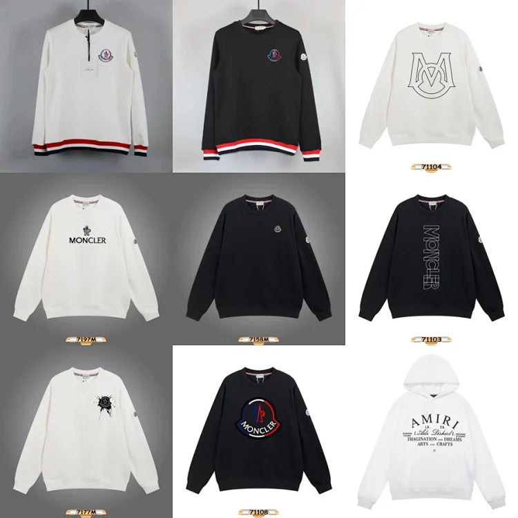 Moncler Men's Black Long Sleeve Sweatshirt with Logo Patch