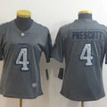 Dallas Cowboys Prescott #4 Gray Women's NFL Jersey