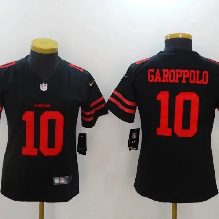 Nike San Francisco 49ers #10 Jimmy Garoppolo Women's Black Game Jersey