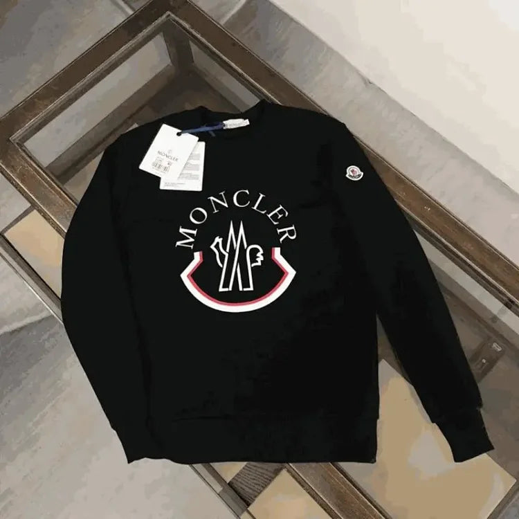 Moncler Men's Black Logo Sweatshirt - Comfortable and Stylish