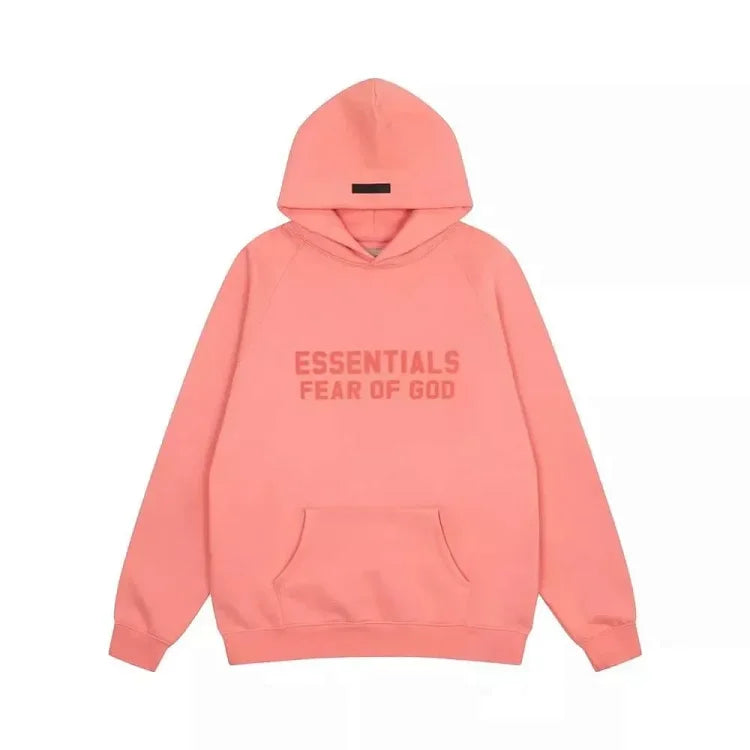 Fear of God Essentials Hoodie - Coral Pink Sweatshirt for Men and Women