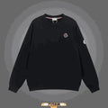 Moncler Men's Black Crewneck Sweatshirt with Logo Patch - Stylish and Comfortable