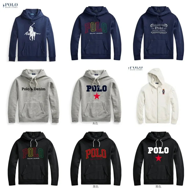 Polo Ralph Lauren Men's Navy Blue Hoodie with Volleyball Graphic - Polo67