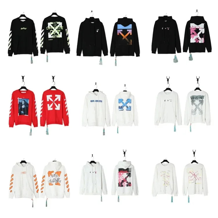 Off-White Black Long Sleeve T-Shirt with Pink Arrows - Fashionable Streetwear