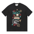 Gucci Black T-Shirt with Graffiti Print - Luxury Fashion Tee