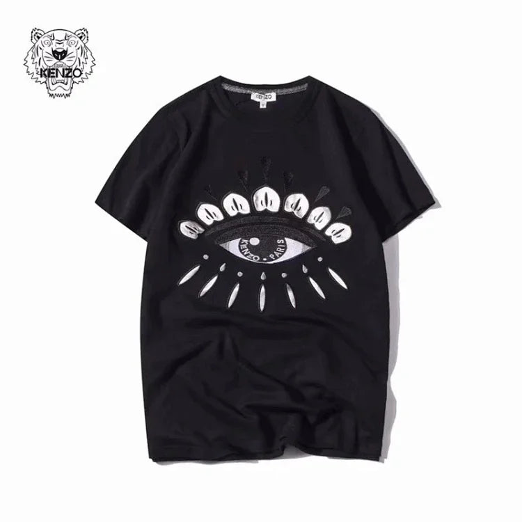 KENZO Men's Eye Embroidered T-Shirt Black Short Sleeve Fashion Top