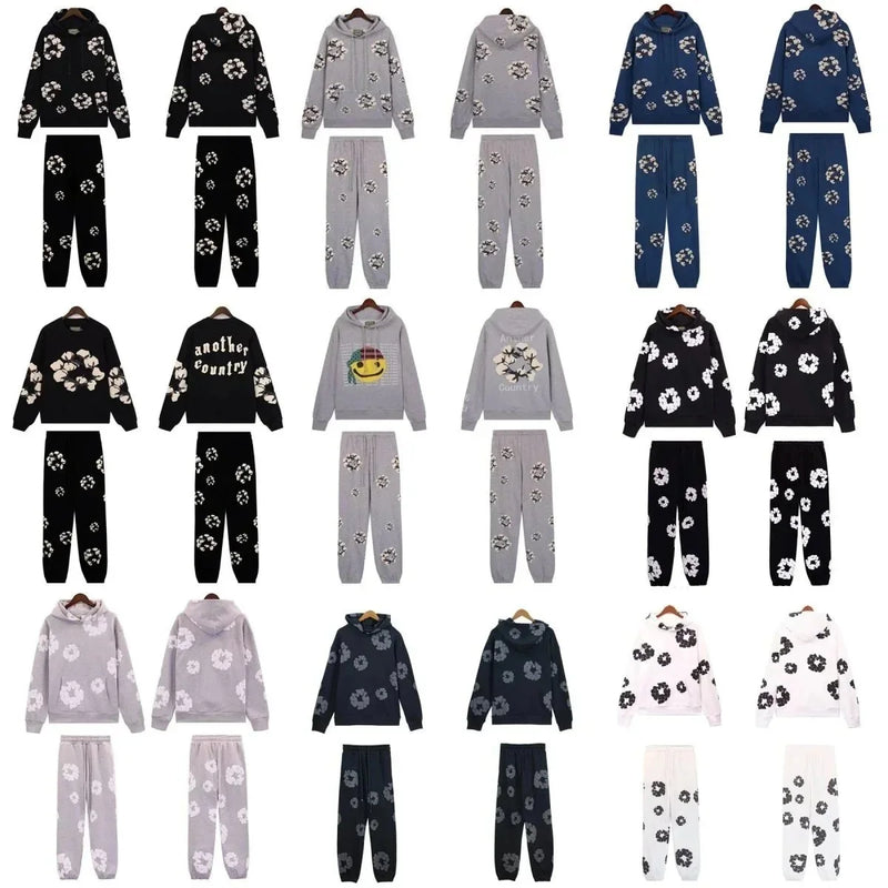 Dior Flower Print Hoodie & Jogger Set