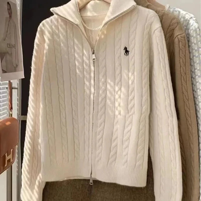 Polo Ralph Lauren Cable Knit Zip-Up Sweater [Loose Fit]