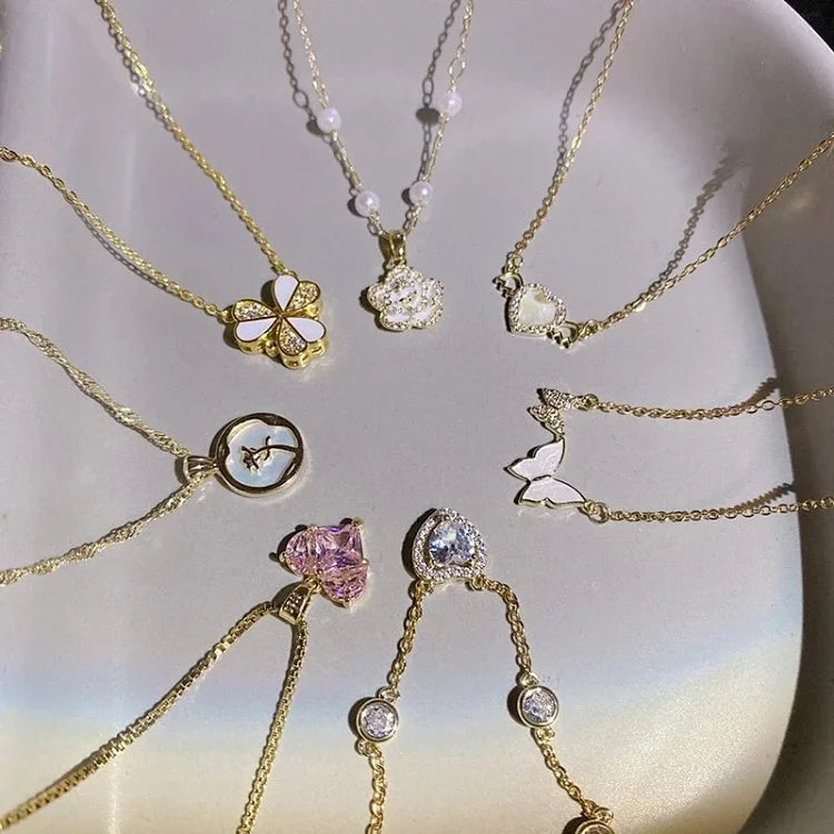 style light luxury titanium steel pearl necklace