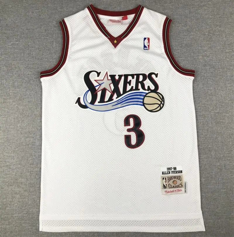 Mitchell & Ness Allen Iverson 1997-98 Hardwood Classics Sixers Jersey [40 styles]
