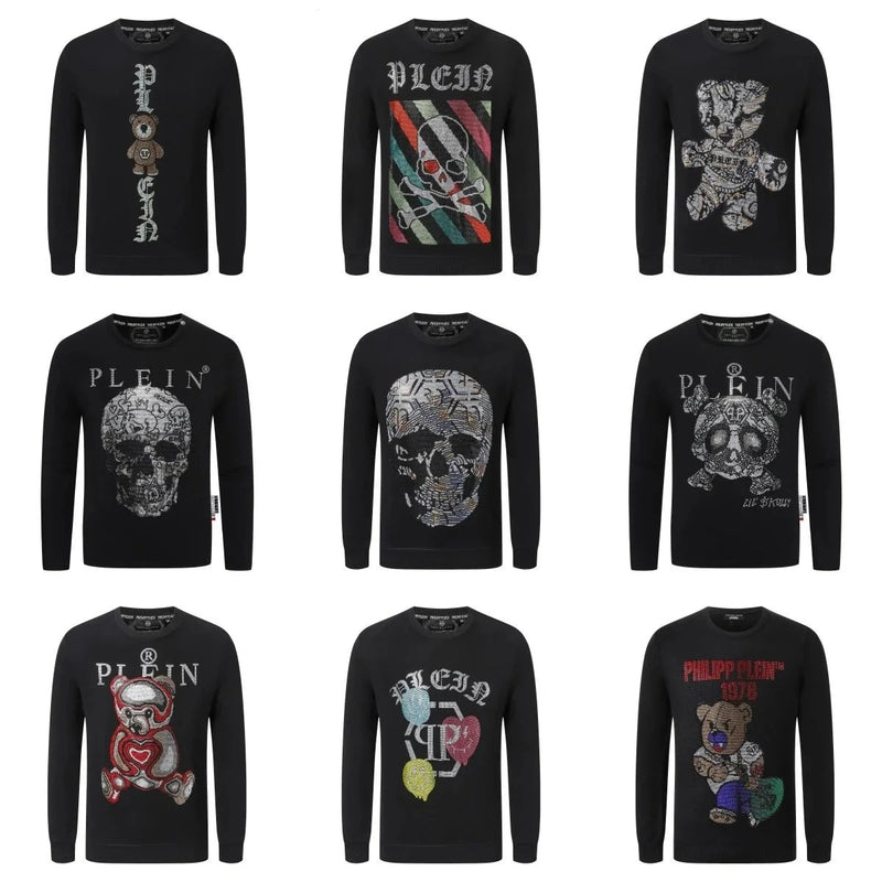Philipp Plein Skull & Teddy Bear Embellished Sweaters [30 styles]