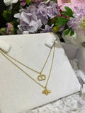 Dior CD Icon & Bee Pendant Double Layer Necklace