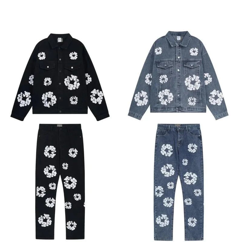 Floral Print Denim Jacket/Pants Set [39 styles] | 7593740822