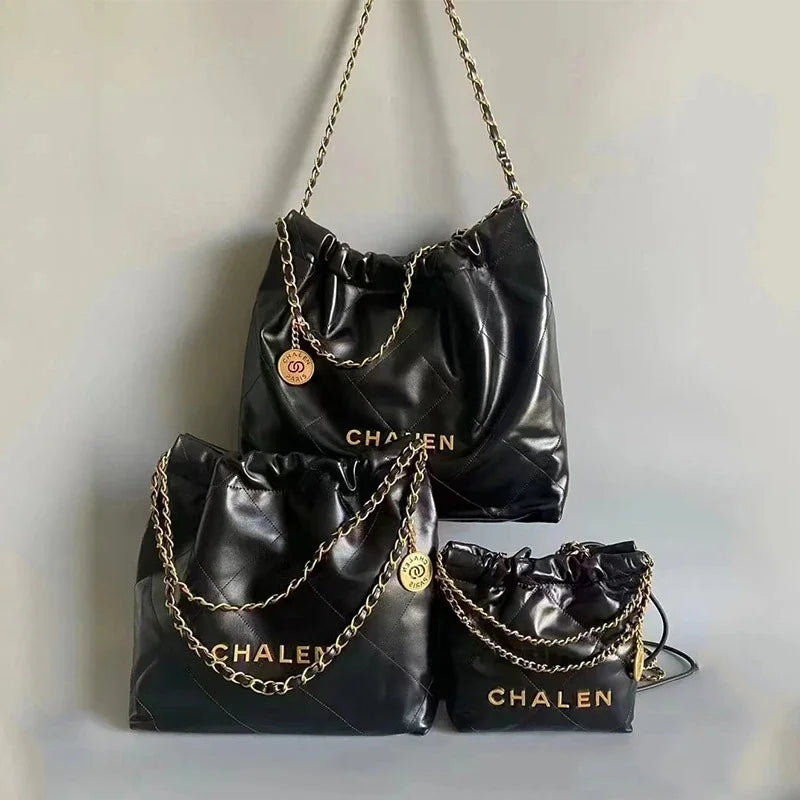 CHALEN Quilted Chain Shoulder Bag Set [3 Sizes]