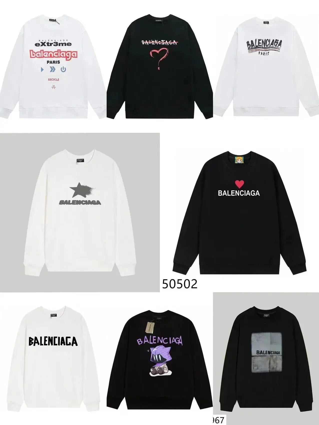 Balenciaga Graphic Print Sweatshirts [35 styles]