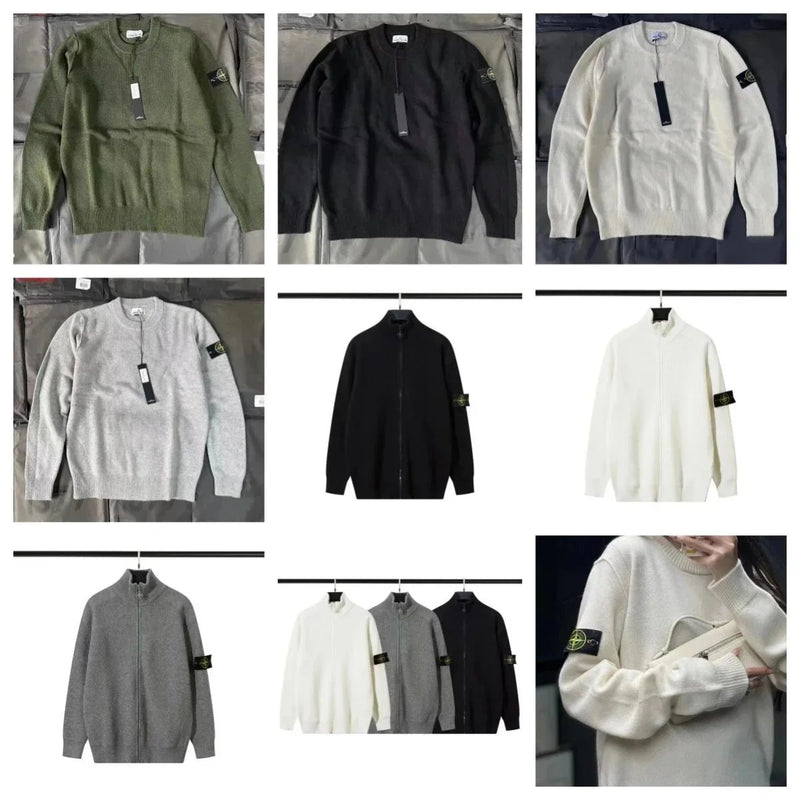 Stone Island Crewneck and Zip-Up Sweaters [7 styles]