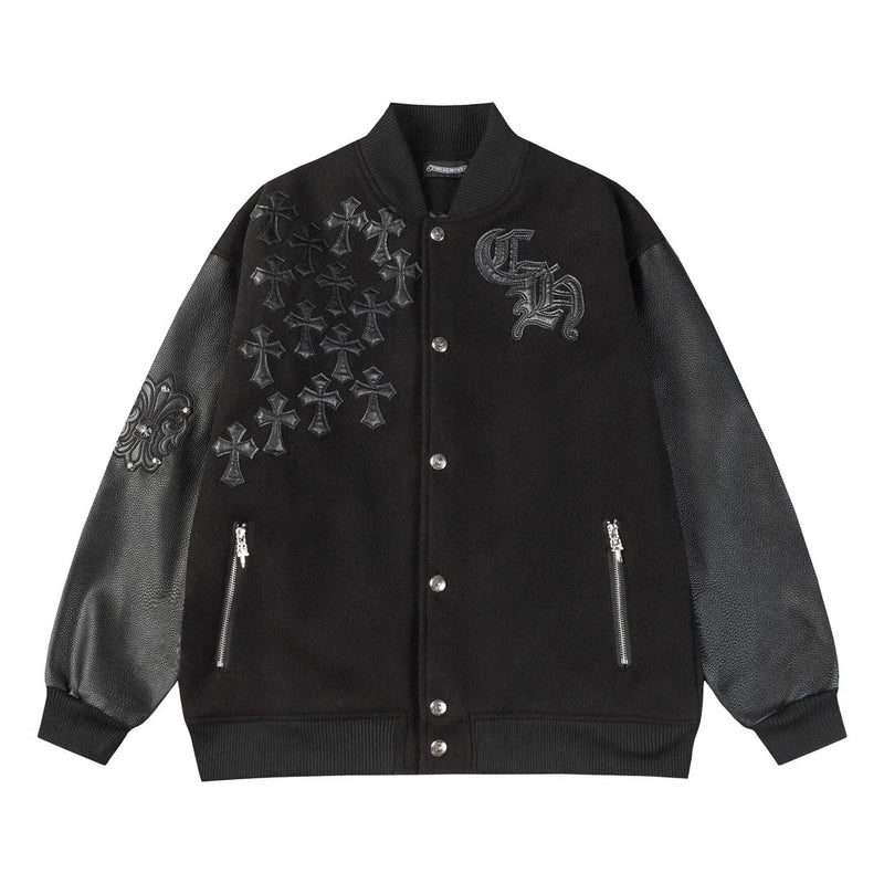 Chrome Hearts Cross Embroidery Varsity Jacket [Best Quality 1:1] | 7572285969