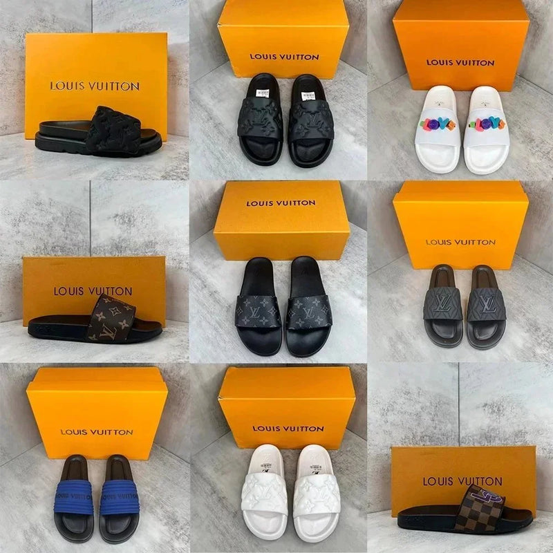 Louis Vuitton Slides [Multiple Styles: Monogram, Damier, Embroidered, Solid Color]