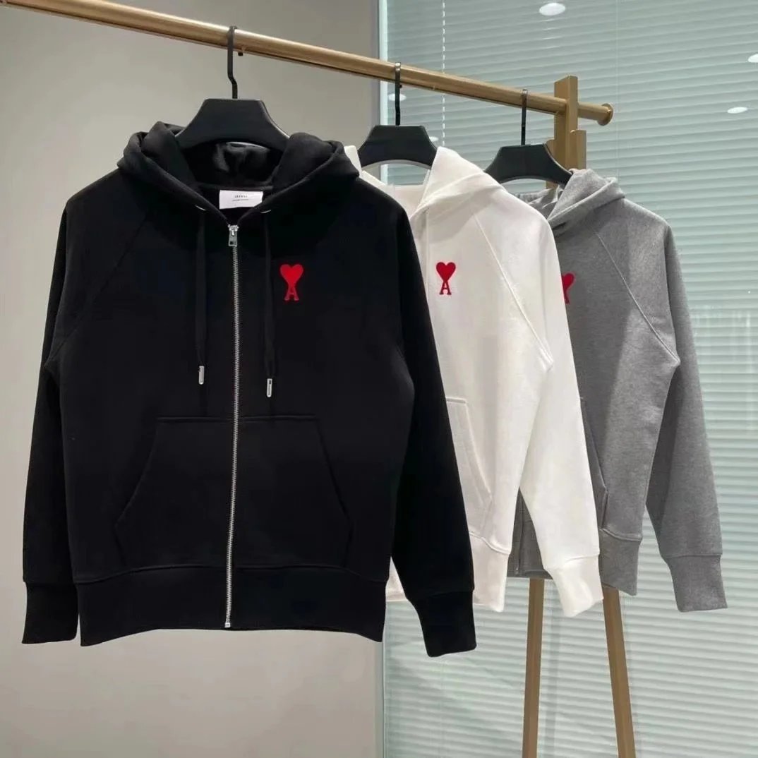 AMI Paris Heart Logo Zip-Up Hoodie [5 styles]