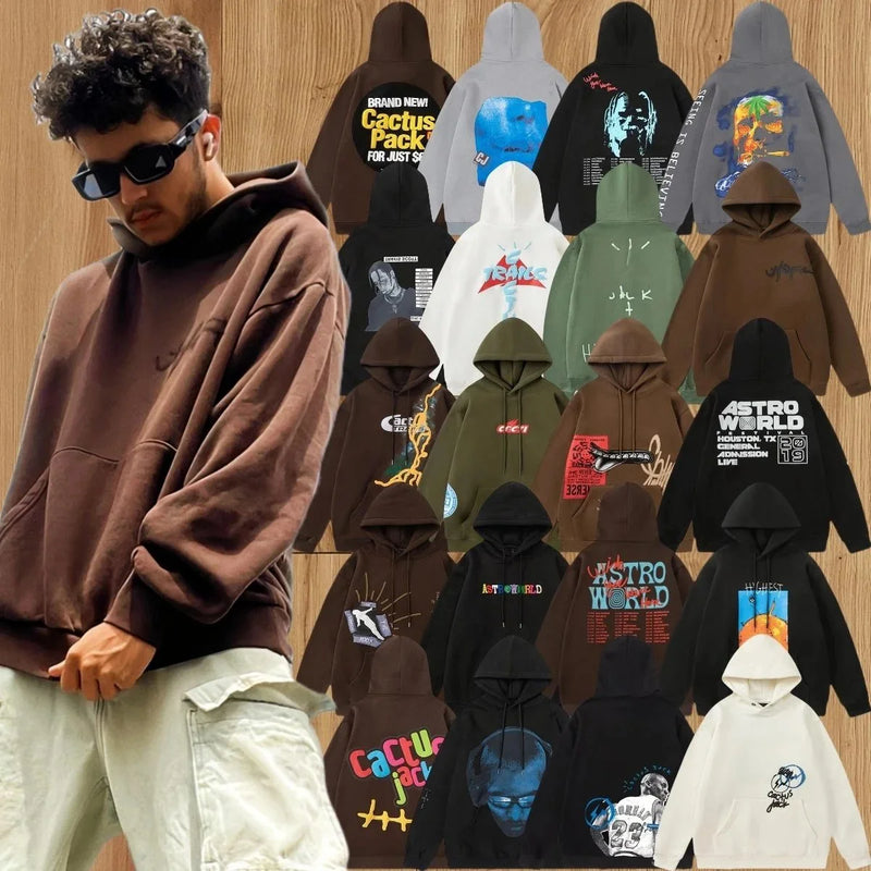CACTUS JACK Hoodie [Multiple Designs Including Astro World, Cactus Pack, and Trains Graphics]