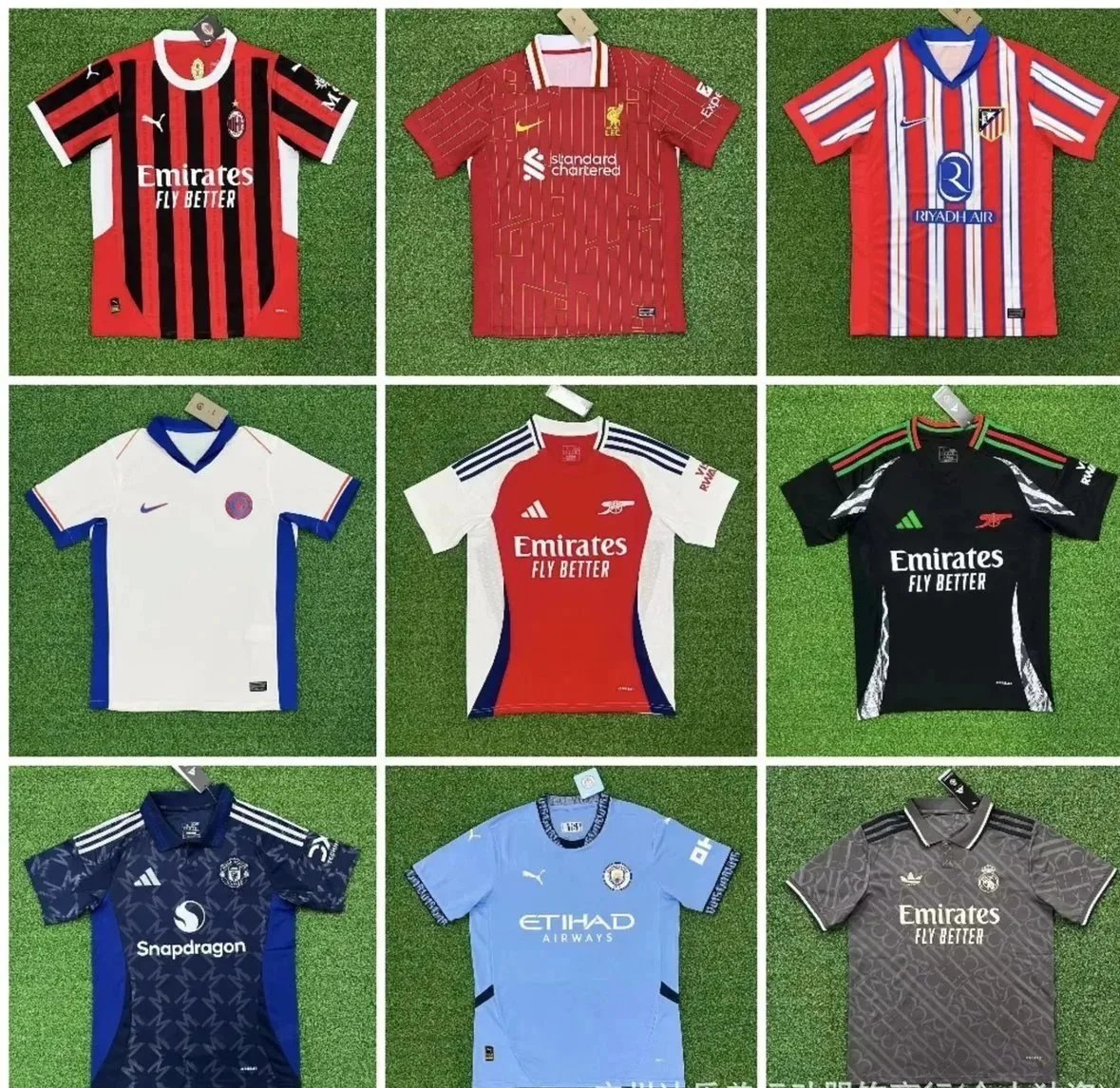 AC Milan, Liverpool, Atlético Madrid, Chelsea, Arsenal, Manchester United, Manchester City, Real Madrid Club Jerseys [36 styles]