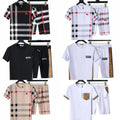 Burberry Check Print T-Shirt/Shorts Set [40 colors]