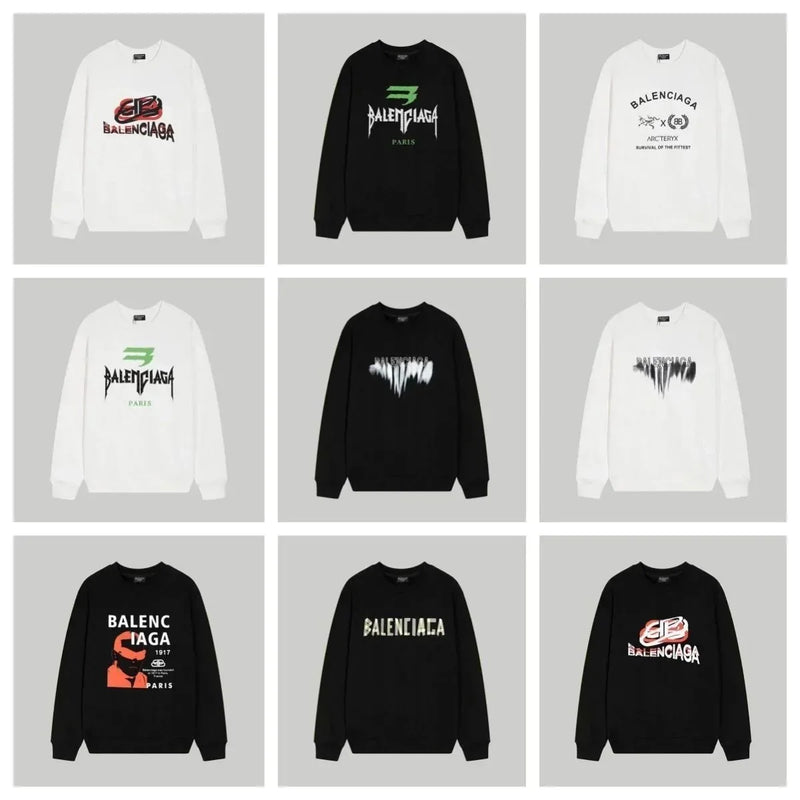 Balenciaga Punk Letters Printed Long Sleeve Sweatshirts