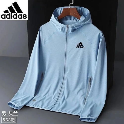 Adidas 568 Model Hooded Jacket [Men's Grey Blue] | 7573266626