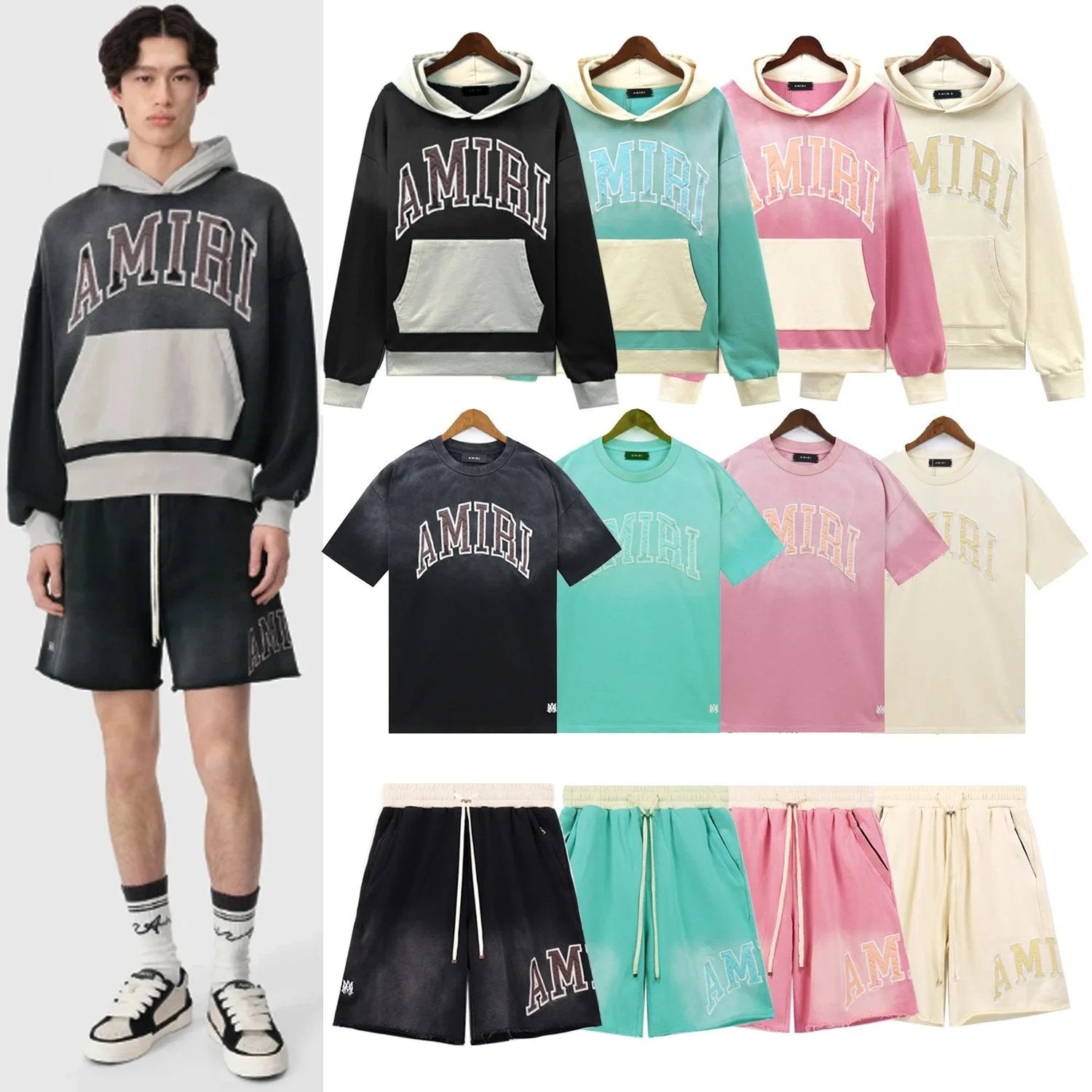 AMIRI Arch Logo Hoodie/T-Shirt/Shorts Set [12 styles]