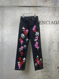 Chrome Hearts Cross & Skull Embellished Jeans