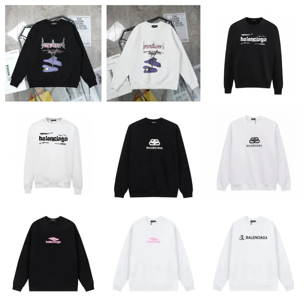 Balenciaga Graphic Print Sweatshirts [Multiple Styles]