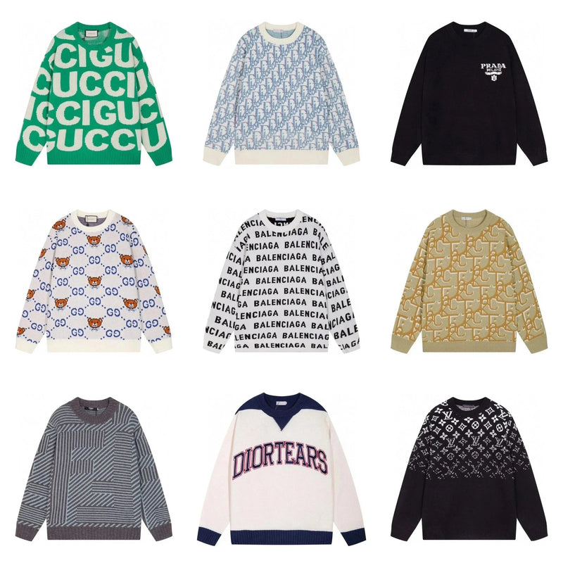 Gucci GG Supreme / Balenciaga / Prada / Dior / Louis Vuitton Logo Knit Sweaters [29 styles]