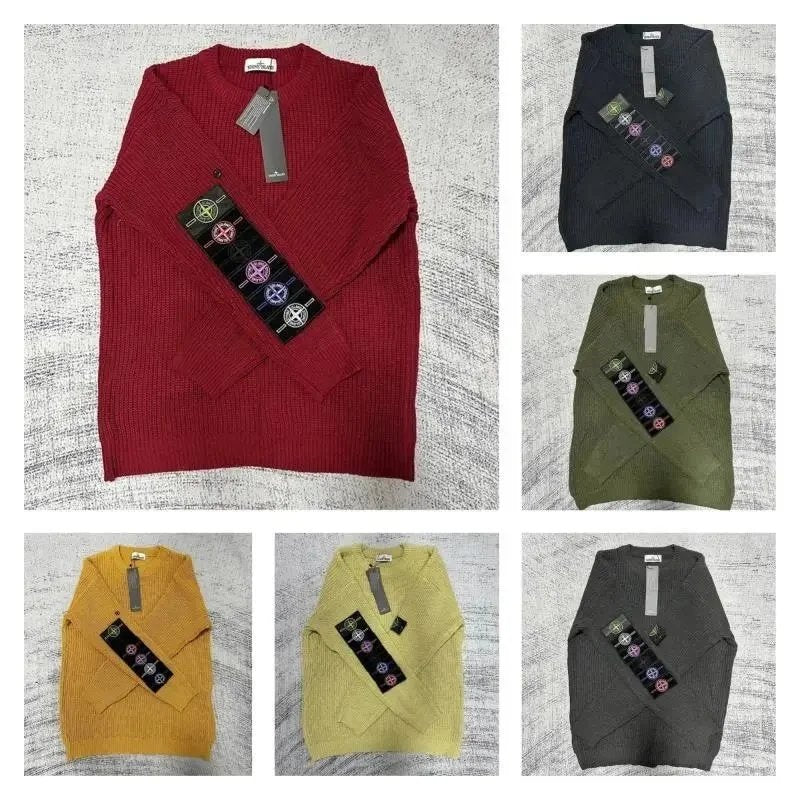 STONE ISLAND Ribbed V-Neck Sweater [40 styles]