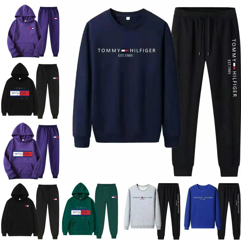 Tommy Hilfiger EST.1985 Tracksuit [Multiple Color Options Including Hoodie & Sweatpants Sets]