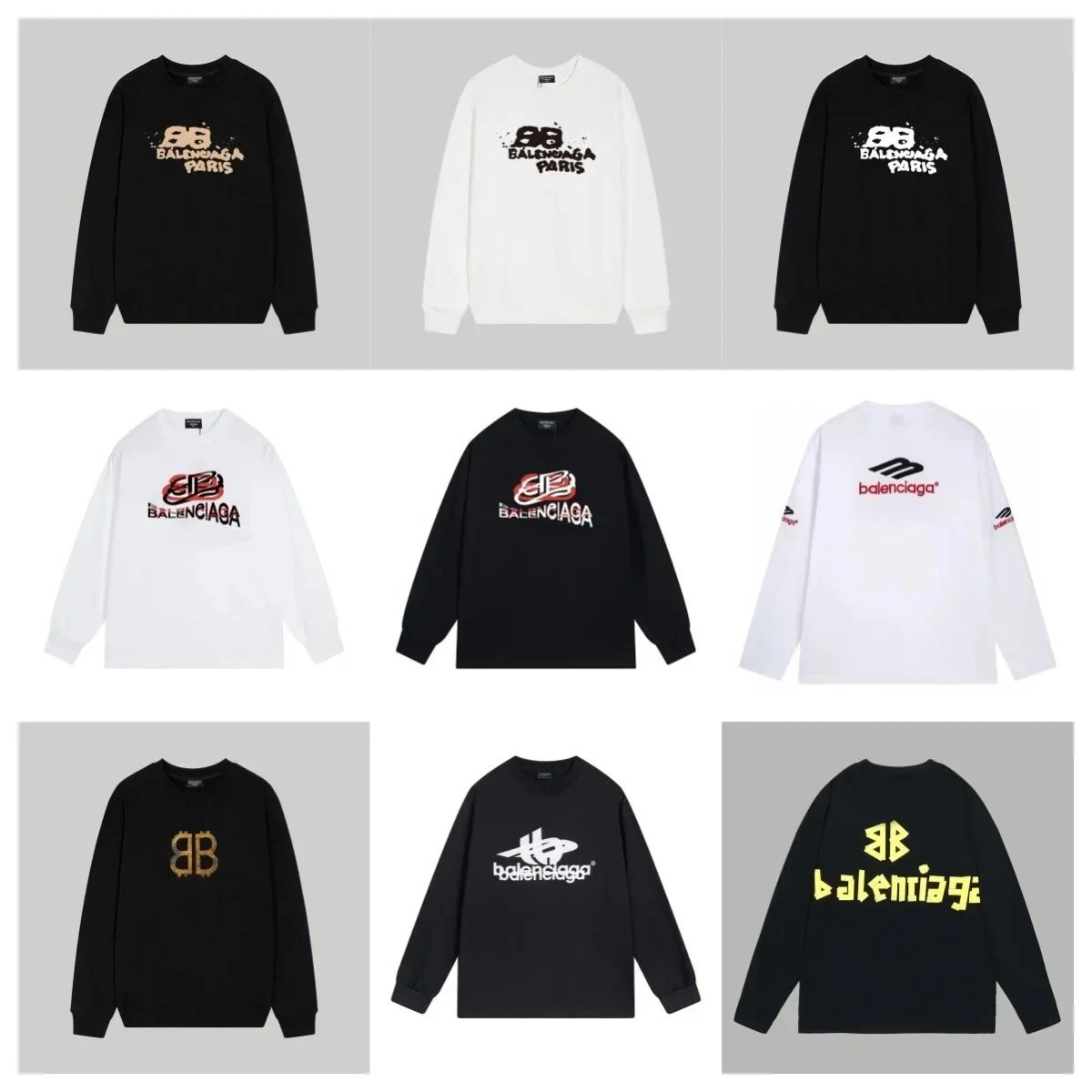 Balenciaga BB Logo Long Sleeve Sweatshirts [17 styles]