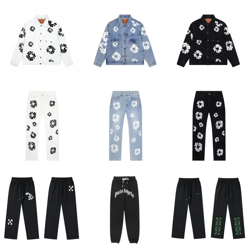 Off-White x Levi's Flower Print Denim Jacket & Jeans Set [White/Blue/Black Options] | 7573235408